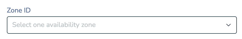 For hosted AWS clusters, select availability zone IDs from the Zone IDs list.
