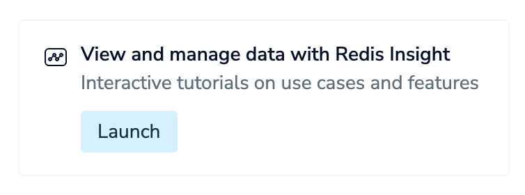 Launch Redis Insight web from the database page.