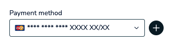 Use the Credit card drop-down to set your subscription payment method.